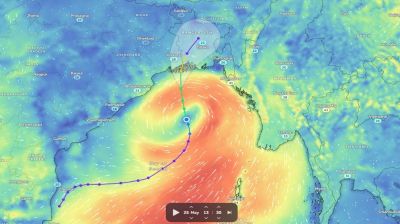 ঘূর্ণিঝড় রেমালের গতিপথ