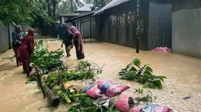 ভারি বৃষ্টি আর পাহাড়ি ঢলে শেরপুরে শতাধিক গ্রাম প্লাবিত