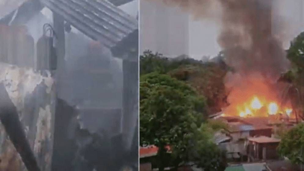 চট্টগ্রামের সিআরবি মালিপাড়া বস্তিতে আগুন লেগেছে।