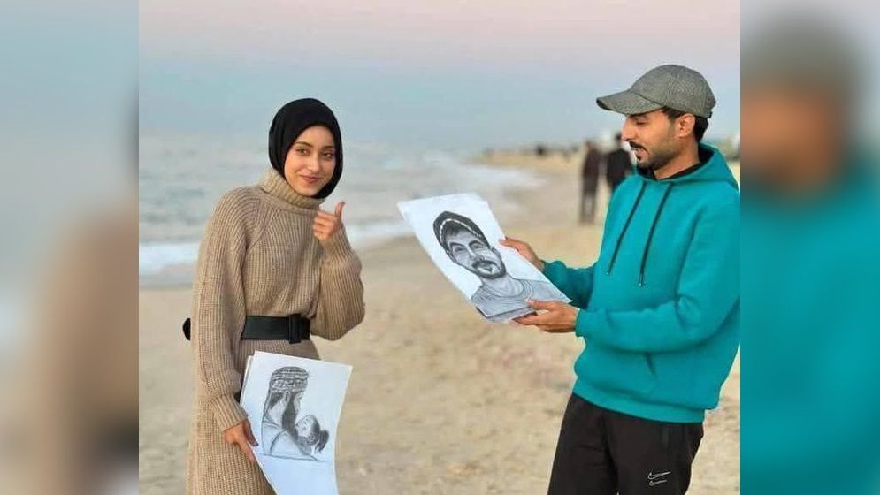 ইসরাইলি বিমান হামলায় নিহত ফিলিস্তিনি চিত্রশিল্পী দীনা খালেদ