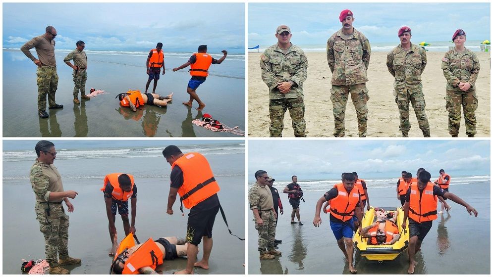 কক্সবাজারে ফায়ার সার্ভিসের কর্মীদের প্রশিক্ষণ দিলো আমেরিকান সেনা ও বিমান বাহিনী