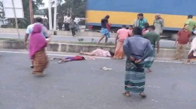 বগুড়ায় মহাসড়ক পার হতে গিয়ে বাসচাপায় দাদি-নাতি নিহত