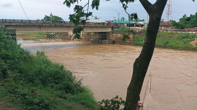 ভারতের ভারী বর্ষণে শেরপুরে চেল্লাখালী নদীর পানি বিপদসীমার ওপরে