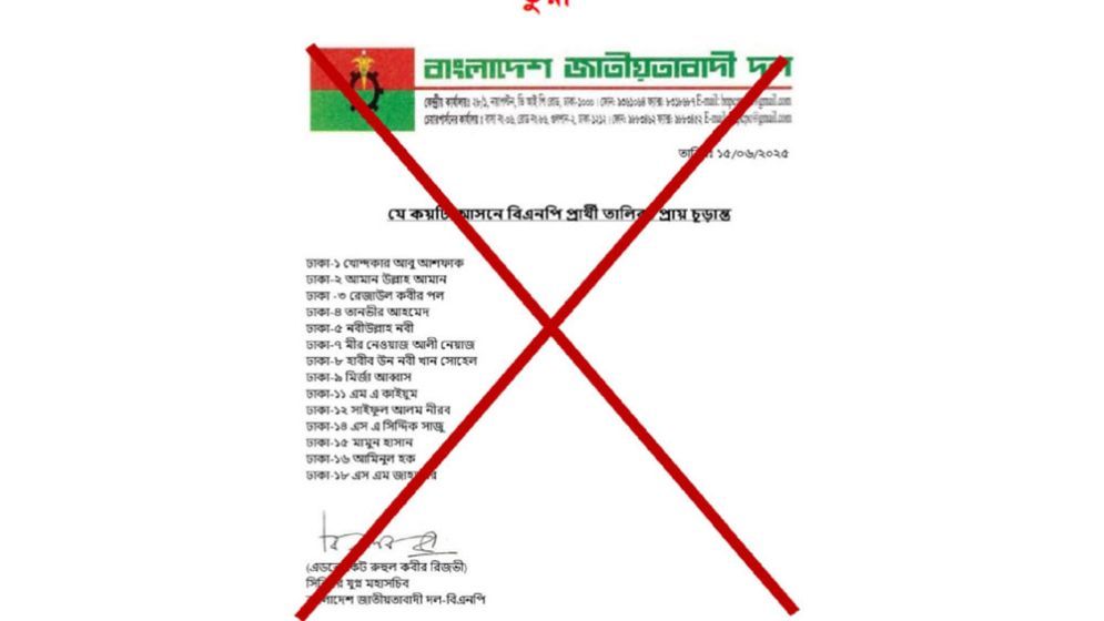 ফেসবুকে যে বিএনপির প্রার্থী তালিকা তা ঠিক নয় : রিজভী