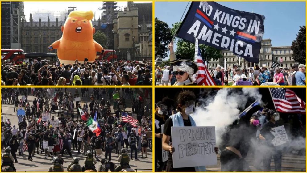 ট্রাম্পের বিরুদ্ধে যুক্তরাষ্ট্রজুড়ে বিক্ষোভ, সামরিক কুচকাওয়াজ ঘিরে উত্তেজনা