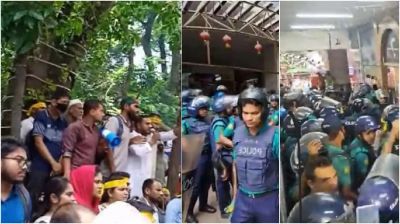 এনটিআরসির সামনে বিক্ষোভকারীদের ওপর পুলিশের লাঠিচার্জ