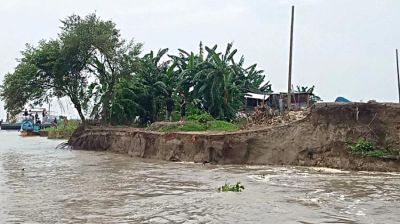 পদ্মায় পানি বাড়ার সঙ্গে বাড়ছে ভাঙন, আতঙ্কে ভিটা ছাড়ছে মানুষ