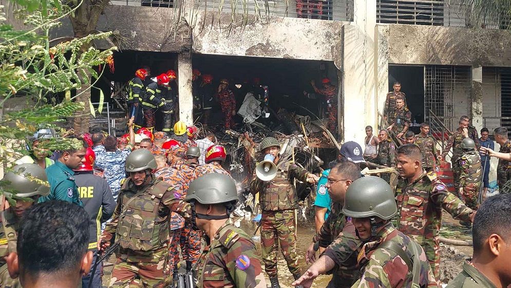 বিমান বিধ্বস্ত হওয়া মাইলস্টোন স্কুল ভবনটিতে ছিল ১০০ থেকে ১৫০ শিক্ষার্থী