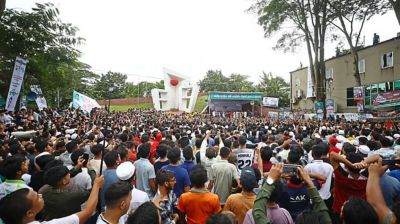 শহীদের রক্তের শপথ নিয়ে নতুন দেশ গড়তে সিলেটে এসেছি : নাহিদ