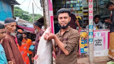 বড়শিতে ১১ কেজি ওজনের পাঙ্গাশ