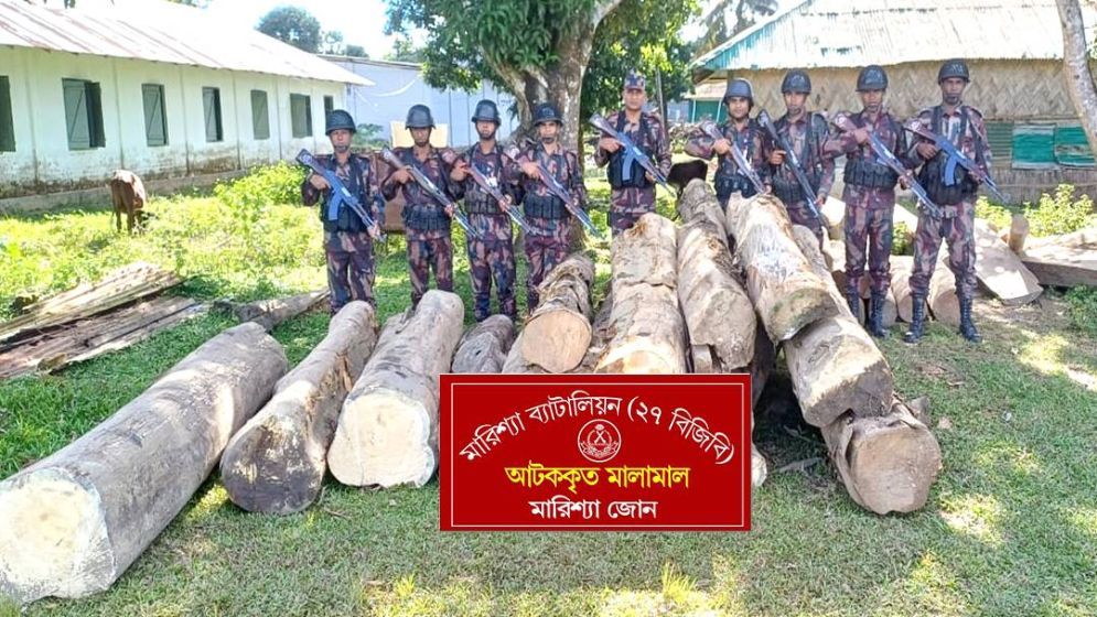 রাঙ্গামাটিতে অবৈধ কাঠ জব্দ করেছে