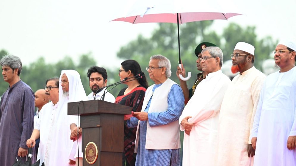 রাজধানীর মানিক মিয়া এভিনিউয়ে ‘জুলাই ঘোষণাপত্র’ পাঠ