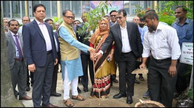 বাংলাদেশ ব্যাংক চত্বরে গাছের চারা রোপণ