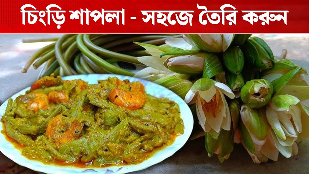 চিংড়ি দিয়ে শাপলার ডাটা যেভাবে রান্না করবেন
