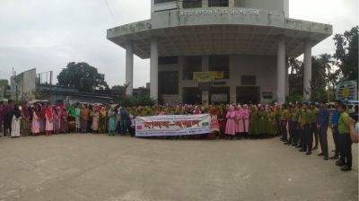 কুড়িগ্রামে নার্সদের মানববন্ধন অনুষ্ঠিত