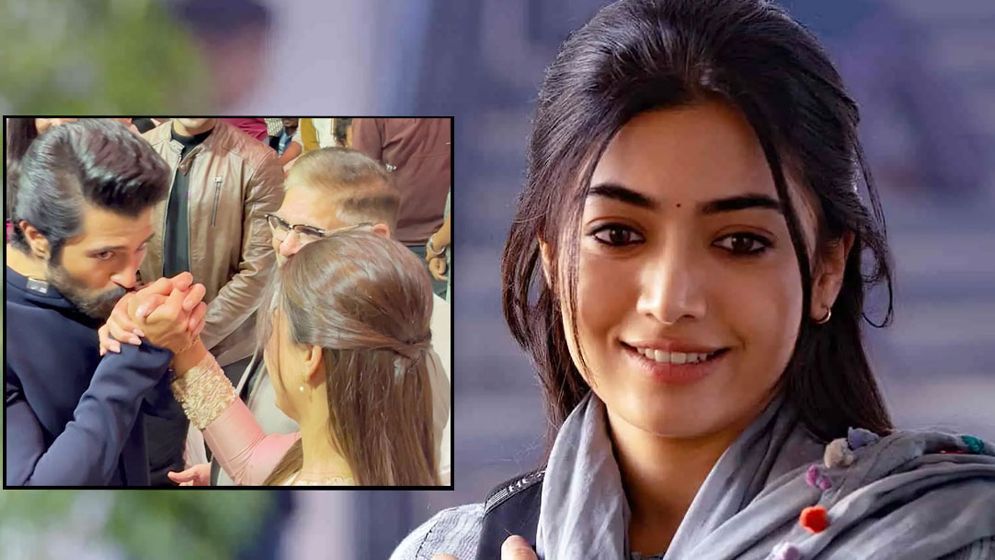 ভরা মঞ্চে প্রেমিকা রাশমিকার হাতে চুমু খেলেন বিজয়