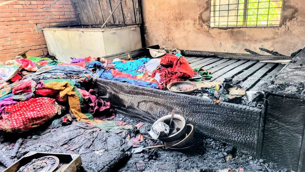 শেরপুরে আগুনে পাঁচটি ঘরসহ ক্ষয়ক্ষতি ৫ লাখ টাকা