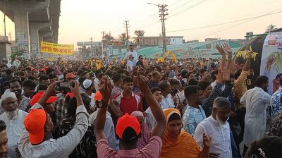 নারায়ণগঞ্জ-১ আসনে বিএনপির মনোনীত প্রার্থী দিপু ভুঁইয়ার গণমিছিল