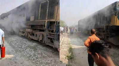 ময়মনসিংহে বলাকা কমিউটার ট্রেনের ইঞ্জিনে আগুন, ট্রেন চলাচল বন্ধ