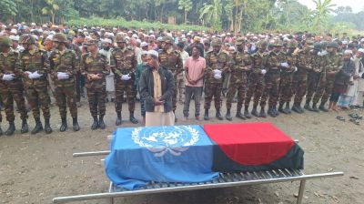 সুদানে হামলায় নিহত সেনাসদস্য জাহাঙ্গীর আলমকে রাষ্ট্রীয় মর্যাদায় দাফন সম্পন্ন