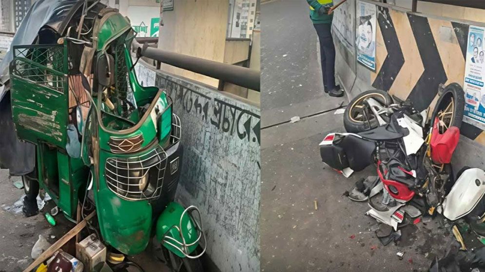 মৌচাক ফ্লাইওভারে সিএনজি ও মোটরসাইকেলের সংঘর্ষে দুজন নিহত