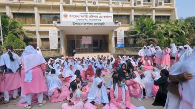 সোনারগাঁয়ে শিক্ষকের ওপর হামলার প্রতিবাদে শিক্ষার্থীদের বিক্ষোভ