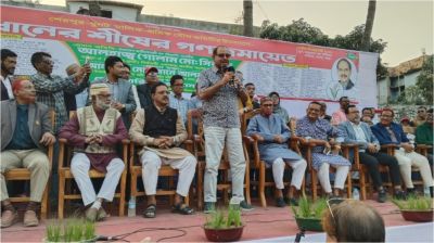 শেরপুরে ধানের শীষের সমর্থনে মালিক-শ্রমিকদের গণজমায়েত