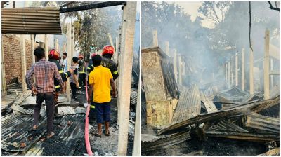 সোনারগাঁয়ে আগুনে পুড়ল ১৮ পরিবারের বসতঘর