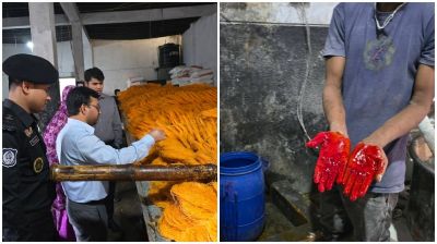 বগুড়ায় রঙ মিশিয়ে লাচ্ছা সেমাই তৈরি, কারখানাকে জরিমানা