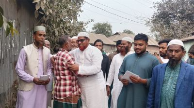 রূপগঞ্জে জামায়াত ইসলামী প্রার্থীর নেতৃত্বে গনসংযোগ ও লিফলেট বিতরণ