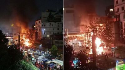 রাজধানীর নদ্দা এলাকায় ভয়াবহ অগ্নিকাণ্ড