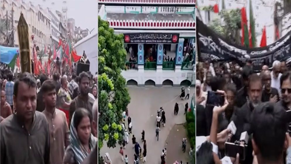 হোসেনি দালান থেকে বের হয়েছে তাজিয়া মিছিল