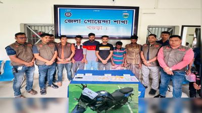 বগুড়ায় দুই ডাকাতির ঘটনায় আন্তঃজেলা চক্রের পাঁচ সদস্য গ্রেপ্তার