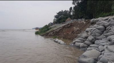 কুড়িগ্রামে পানি কমতেই তীব্র নদীভাঙন, হুমকিতে ৪৪৮ কোটি টাকার বাঁধ