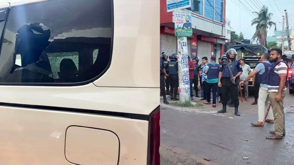 কুষ্টিয়ায় এমপি আমির হামজার গাড়িতে হামলা, সংঘর্ষে আহত ১০