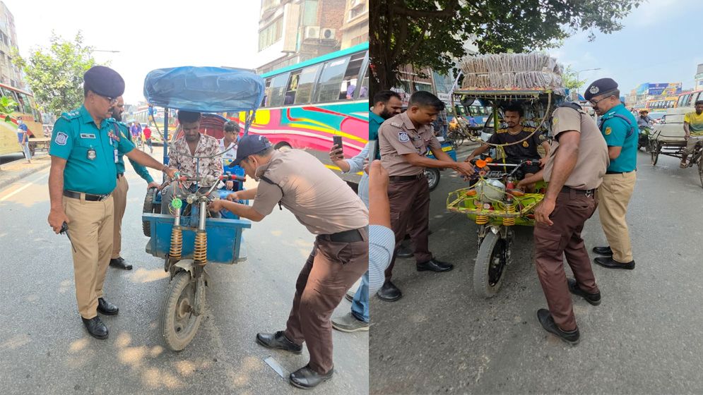 বাবুবাজারে বিশেষ অভিযানে ৩০০ অটোরিকশার তার বিচ্ছিন্ন, ৩৫টি ডাম্পিং