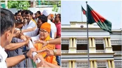 উত্তাল কলকাতার বাংলাদেশ মিশন, ব্যারিকেড ভেঙে ঢোকার চেষ্টা সন্ন্যাসীদের