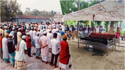 বাসচাপায় নিহত ৭ জনের দাফন সম্পন্ন