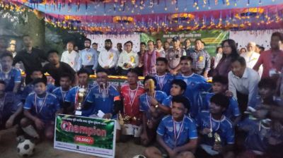 কলমাকান্দায় হাজং ফুটবল টুর্নামেন্টের ফাইনাল, চ্যাম্পিয়ন টঙ্গী একাদশ